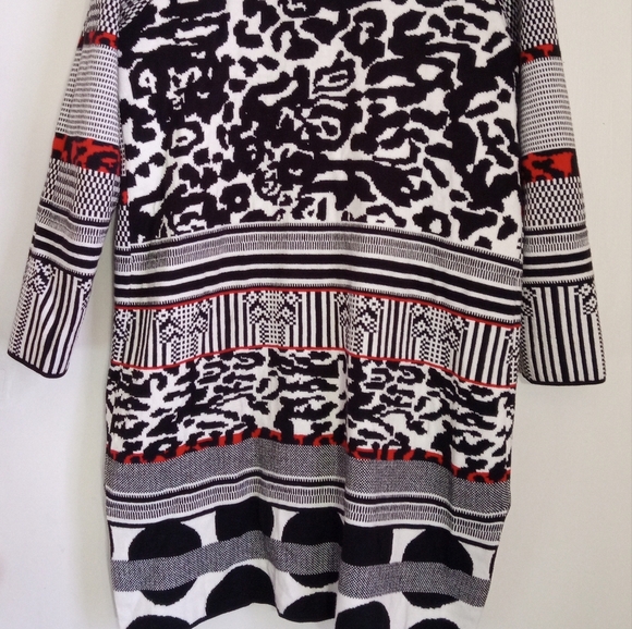 Chico's Black and Red Mixed Patterned Cardigan - Picture 10 of 10